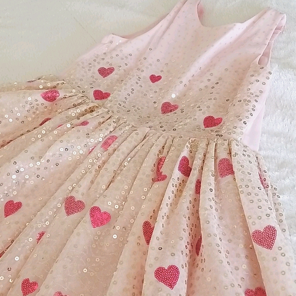 Pre-loved knee length sequined dress with tulle